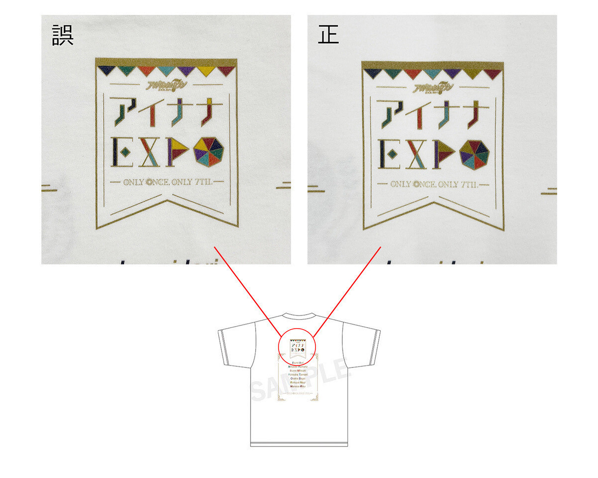 誤：左のプリント　正：右のプリント